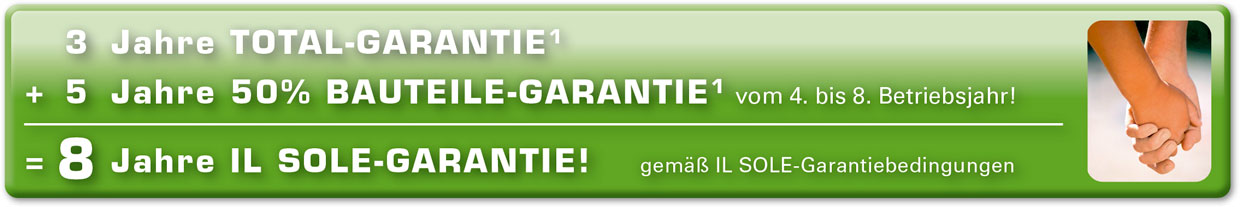 8 Jahre Garantie