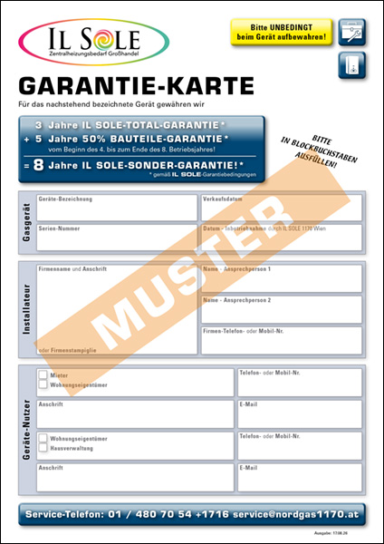 Garantiekarte-Muster